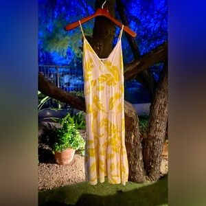 Pale pink and golden yellow - pastel sundress size M